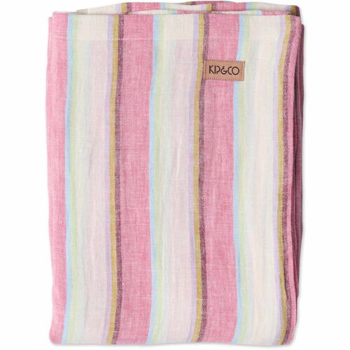 Kip&Co Rose Water Stripe Linen Tablecloth - Standard